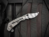 CONSIGNMENT Strider Knives PT Folder Flamed Titanium Body w/ CPM 154 Tiger Stripe Plain Edge Blade