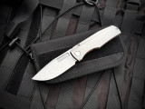 CONSIGNMENT Vero Engineering Nova Mini Folder Titanium Body w/ M390 Belt Satin Plain Edge Blade (3.25")