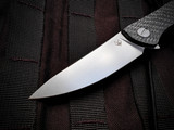 CONSIGNMENT Shirogorov Hation Neon flipper Carbon Fiber and Titanium Body w/ M390 Stonewashed Plain Edge Blade (3.25")