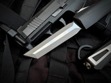 Core Edge Pulsar OTF D/E Tanto Black Grooved Aluminum Body w/ Magnacut Blasted/Satin Plain Edge Blade (3.35")