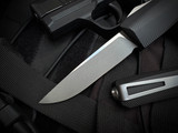 Core Edge Pulsar OTF S/E Black Grooved Aluminum Body w/ Magnacut Blasted/Satin Plain Edge Blade (3.35")