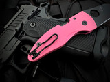 Spyderco MicroJimbo Folder Pink G10 Body w/ CPM S30V Black Plain Edge Blade (2.45") C264GPNBKP