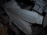 Blackside Customs Fairgate Fixed Blade Triple Black G10 Handles w/ PSB27 Black Plain Edge Blade (9.8")