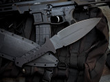 Blackside Customs Fairgate Fixed Blade Triple Black G10 Handles w/ PSB27 Black Plain Edge Blade (9.8")