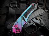 Heretic Knives Pariah Manual Folder Cel Shade Miami Vice Edition Aluminum Body w/ Magnacut Miami Vice Edition Plain Edge Blade (3.75") H047-CS-MV