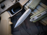 Microtech Ultratech D/E Gen III ZBP OD Green Aluminum Body w/ M390MK Apocalyptic Plain Edge Blade (3.5") 1122-10APOD