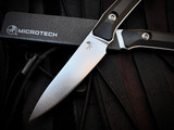 Microtech Paring Knife Black G10 Handles w/ M390MK Stonewashed Plain Edge Blade (3.5") 3500-10BK