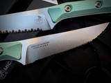 Microtech Steak Knife Set Caribbean Blue G10 Handles w/ M390MK Full Serrated Blades 3600-12SETCA