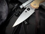 Spyderco Native Chief Folder Brown Canvas Micarta Body w/ CPM CruWear Satin Plain Edge Blade (4") C244MPCW
