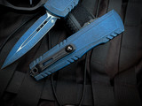 Microtech Luminary ZBP D/E Weathered Blue Aluminum Body and Tritium Insert w/ M390MK Plain Edge Blade 1270-1WBLS