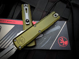 Microtech UTX-85 D/E Gen IV OD Green Aluminum Body w/ M390MK Stonewashed Plain Edge Blade (3.1") 12324-10OD