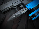 Microtech Ultratech D/E Gen IV Blue Aluminum Body w/ M390MK Black Plain Edge Blade (3.5") 11224-1BL