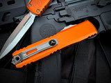 Microtech Ultratech D/E Gen IV Orange Aluminum Body w/ M390MK Stonewashed Plain Edge Blade (3.5") 11224-10OR