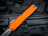 Microtech Ultratech D/E Gen IV Orange Aluminum Body w/ M390MK Stonewashed Plain Edge Blade (3.5") 11224-10OR