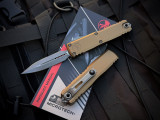 Microtech UTX-85 D/E Gen IV Tan Aluminum Body w/ M390MK Apocalyptic Plain Edge Blade (3.1") 12324-10APTA