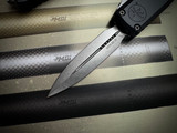 Microtech UTX-85 D/E Gen IV Black Aluminum Body w/ M390MK Stonewashed Plain Edge Blade (3.1") 12324-10