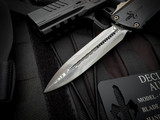 Marfione Custom Combat Troodon LT D/E Hefted Black Anodized Body and Bronzed Titanium Accents w/ Hattori Cowry-Y Damascus Plain Edge Blade (3.8") 1142-16HCDBZTI-MCK