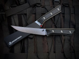 Microtech 6.125" Boning Knife Black G10 Handles w/ M390MK Stonewashed Plain Edge Blade (6.125") 3100-10BK