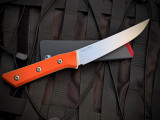 Microtech 6.125" Boning Knife Ember G10 Handles w/ M390MK Stonewashed Plain Edge Blade (6.125") 3100-10EM