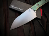 Microtech 4" Santoku Knife Caribbean Blue G10 Handles w/ M390MK Stonewashed Blade (4") 3300-10CA