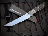 Microtech 6.125" Boning Knife Black G10 Handles and Titanium Bolster w/ M390MK Stonewashed Blade (6.125") 3100B-10BK