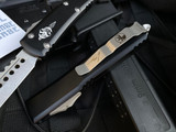 Microtech Ultratech Hellhound Black Aluminum Body w/ Stonewashed Plain Edge Blade (3.4") 119-10S
