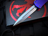 Microtech Hera II Mini D/E Purple Aluminum Body w/ M390MK Stonewashed Plain Edge Blade (2.875") 1702M-10PU