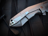 PRE-OWNED Customized Zero Tolerance 0456 Flipper Titanium Body w/ CPM 20CV Satin Plain Edge Blade (3.25") 0456