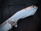 PRE-OWNED Customized Zero Tolerance 0456 Flipper Titanium Body w/ CPM 20CV Satin Plain Edge Blade (3.25") 0456