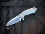 PRE-OWNED Customized Zero Tolerance 0456 Flipper Titanium Body w/ CPM 20CV Satin Plain Edge Blade (3.25") 0456