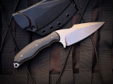 PRE-OWNED Borka Blades Production SB1 Fixed Blade 3D Machined G10 Handles w/ M390 Stonewashed Plain Edge Blade (4.125") BRBPSB1SW