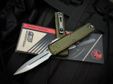 Microtech UTX-85 D/E Gen IV OD Green Aluminum Body w/ M390MK Stonewashed Full Serrated Blade (3.1") 12324-12OD