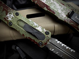 Microtech Dirac Delta D/E Outbreak Edition Aluminum Body w/ Distressed Partially Serrated Blade (3.8") 227-2OBDS