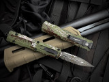 Microtech Dirac Delta D/E Outbreak Edition Aluminum Body w/ Distressed Partially Serrated Blade (3.8") 227-2OBDS