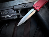 Microtech Hera II Mini D/E Merlot Aluminum Body w/ M390MK Stonewashed Plain Edge Blade (2.875") 1702M-10MR