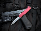 Microtech Hera II Mini D/E Merlot Aluminum Body w/ M390MK Stonewashed Plain Edge Blade (2.875") 1702M-10MR