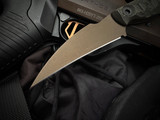 Half Face Blades Gula Gula Fixed Blade Chaos Grip Jungle Wear Carbon Fiber Scales w/ S45VN Midnight Bronze Plain Edge Blade (3.1")