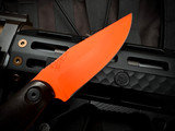Half Face Blades Feather Light Fixed Blade Desert Ironwood Scales w/ S45VN Hunter Orange Cerakote Plain Edge Blade (3.5")