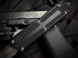 Microtech Scarab T/E Black Aluminum Body w/ M390MK Apocalyptic Partially Serrated Blade (4.1") 1279-11AP