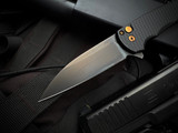 Pro-Tech Knives Malibu Flipper Black 7075 Aluminum Dragon Scales and Rose Gold Hardware w/ Magnacut Wharncliffe Smokey Grey DLC Plain Edge Blade (3.5") 5336-LTD SG RGH