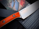 Microtech 6" Utility Knife Ember G10 Handles w/ M390MK Stonewashed Blade (6") 3400-10EM