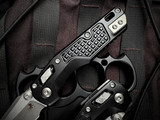 Microtech MSI Mini RAM-LOK Folder Black Frag Aluminum Body w/ M390MK Stonewashed Plain Edge Blade (3.25") 210M-10FR