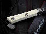 Microtech Paring Knife Ivory G10 Handles and Bead Blast Titanium Bolster w/ M390MK Stonewashed Plain Edge Blade (3.5") 3500B-10IV