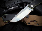 Gerber Downwind Fixed Blade Flat Sage Green Multi Layer G10 Scales w/ Satin Plain Edge Blade (4.3") 30-001818