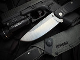 Gerber Downwind Fixed Blade Black Multi Layer G10 Scales w/ Satin Plain Edge Blade (4.3") 30-001816