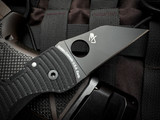 Spyderco MicroJimbo Folder Salt Series Black Grooved G10 Body w/ Magnacut Black Plain Edge Blade (2.45") C264GMCBKP