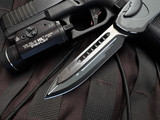 PRE-OWNED Heretic Knives Hydra V4 S/E Cel Shade Gray Aluminum Body w/ Magnacut Cel Shade Grey Plain Edge Blade H407-CS-GRY