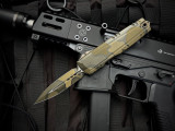 Microtech Luminary ZBP D/E Backwoods Olive Camo Aluminum Body w/ M390MK Backwoods Olive Camo Plain Edge Blade (3.6") 1270-1WOOCS