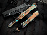 Heretic Hydra V4 Recurve Shipwreck Cel Shade Aluminum Body w/ Magnacut Plain Edge Blade H408-CS-SHIP
