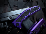 Heretic Knives Medusa T/E Folder Purple Aluminum Body w/ Magancut DLC Plain Edge Blade (3") H009-6A-PU